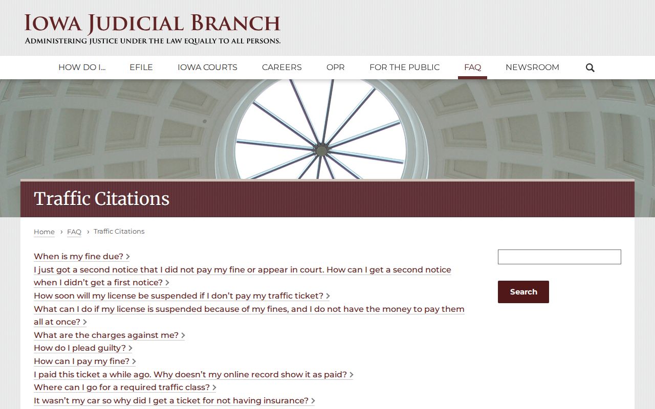 Iowa traffic citation FAQ