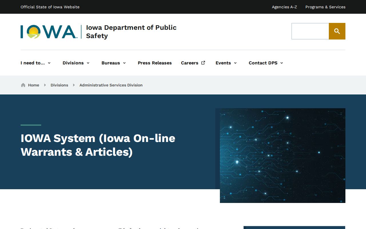 Iowa DPS IOWA System information