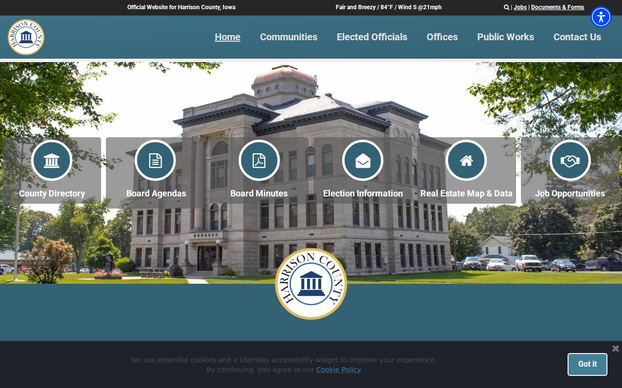 Harrison County official site
